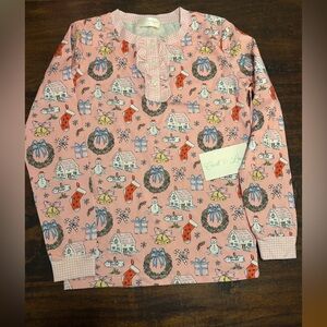 Cecil & Lou pink Christmas Top Size 10,